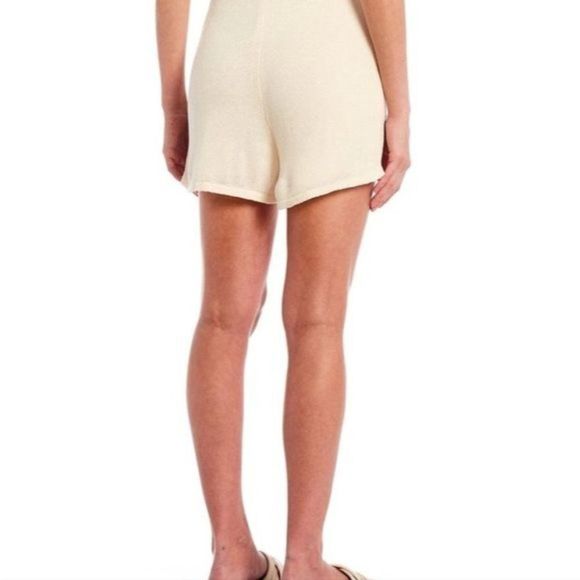 every Large Cream Shorts High Rise Drawstring Knit Shorts Lounge Comfort Beach - Picture 3 of 6
